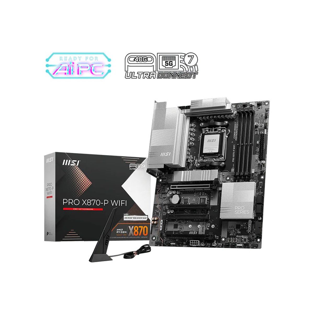 MSI - Placa Madre MSI PRO X870-P WIFI, Socket AM5, 4x DDR5, HDMI, Type-C DP, 3x M.2, Wi-Fi 7, ATX