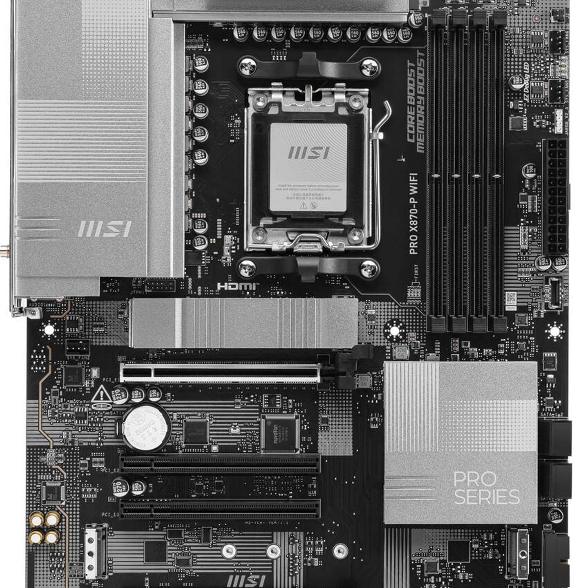 MSI - Placa Madre MSI PRO X870-P WIFI, Socket AM5, 4x DDR5, HDMI, Type-C DP, 3x M.2, Wi-Fi 7, ATX