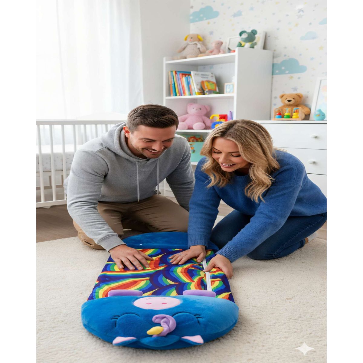 GENERICO - SACO EN FORMA DE UNICORNIO PARA DORMIR COLOR AZUL