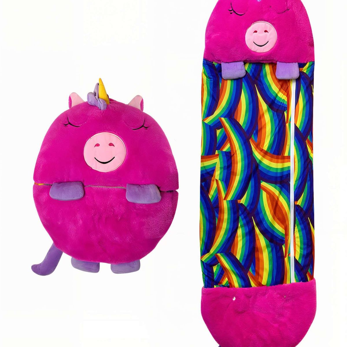 GENERICO - SACO EN FORMA DE UNICORNIO PARA DORMIR COLOR ROSADO