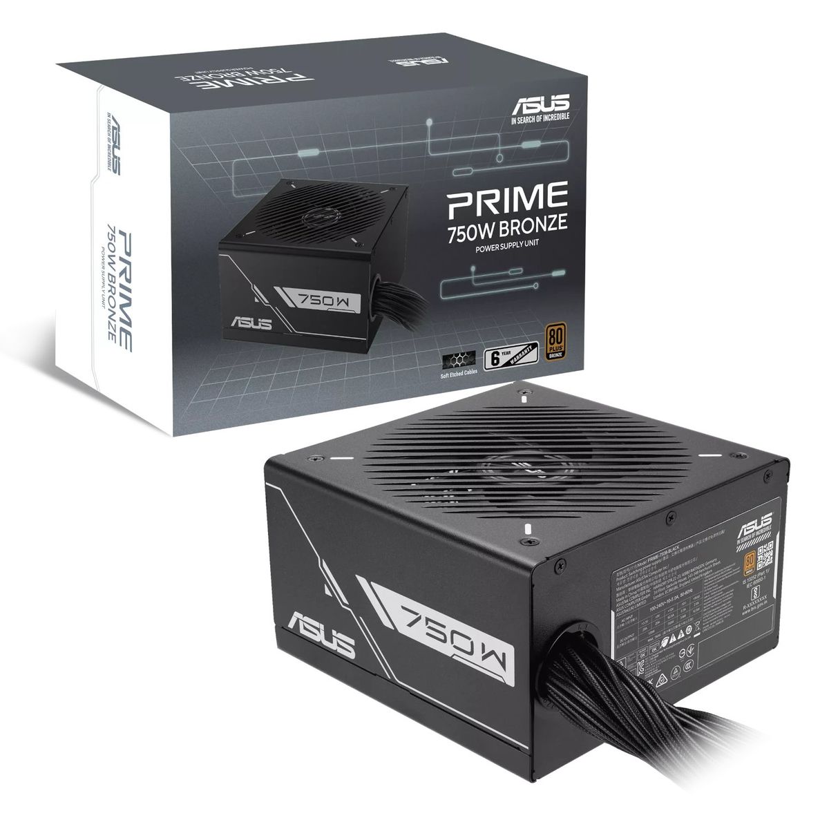 ASUS - Fuente de poder - Certificada - Asus Prime-750B - 80 Bronze