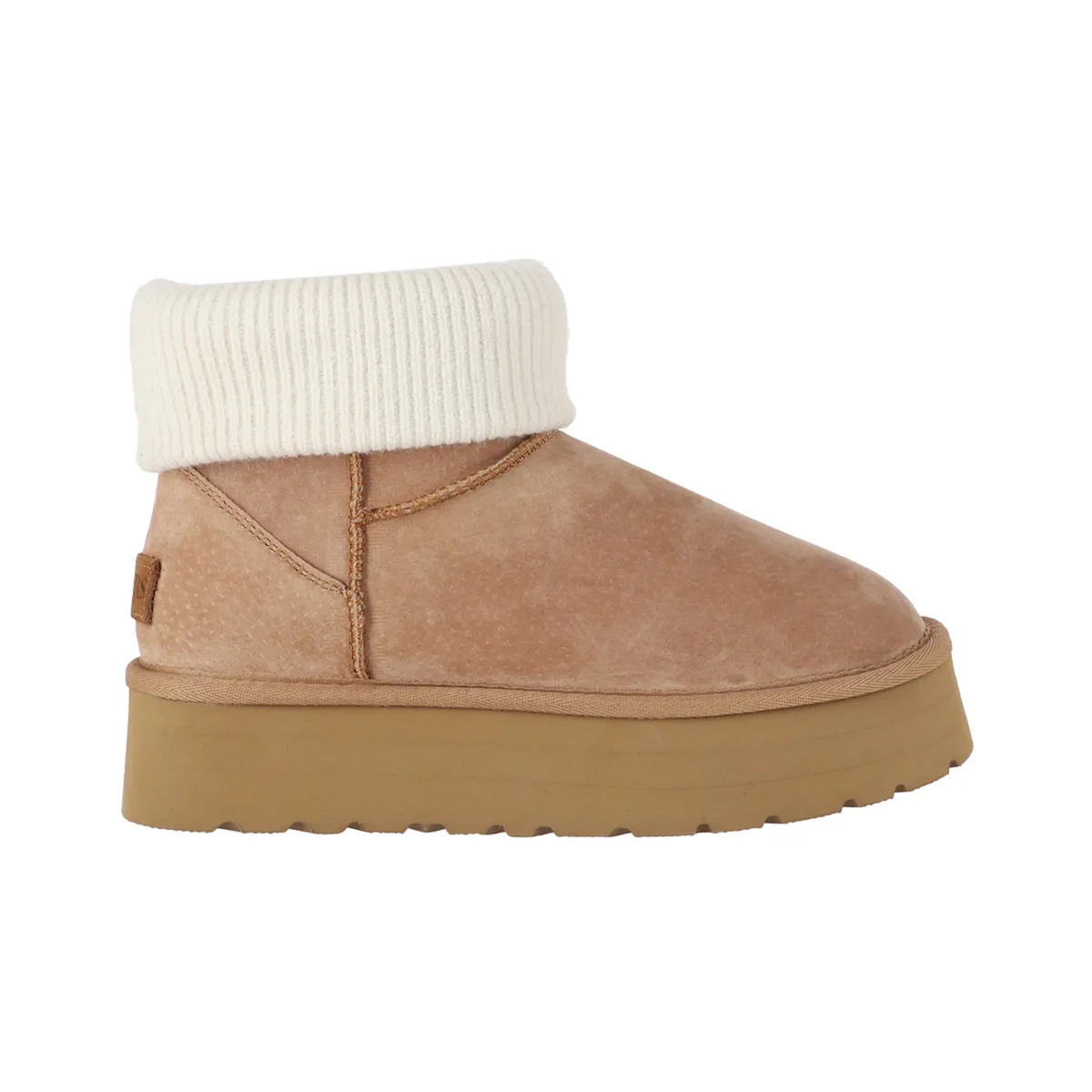 BAMERS - Botas Mujer Blast Mini Knit Caramel Plataforma Bamers