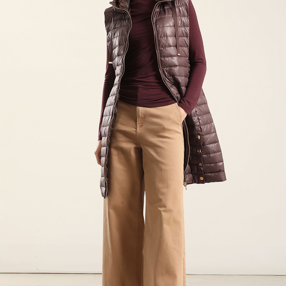 LIOLA - Parka Larga Acolchada, Ciruela Liola