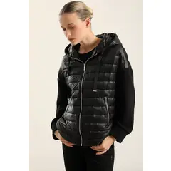 LIOLA - Parka Acolchada Combinada, Negro