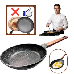 GENERICO - Sartén Antiadherente 24CM Woks 24cm olla sartén no se Pega nada mango de Madera.