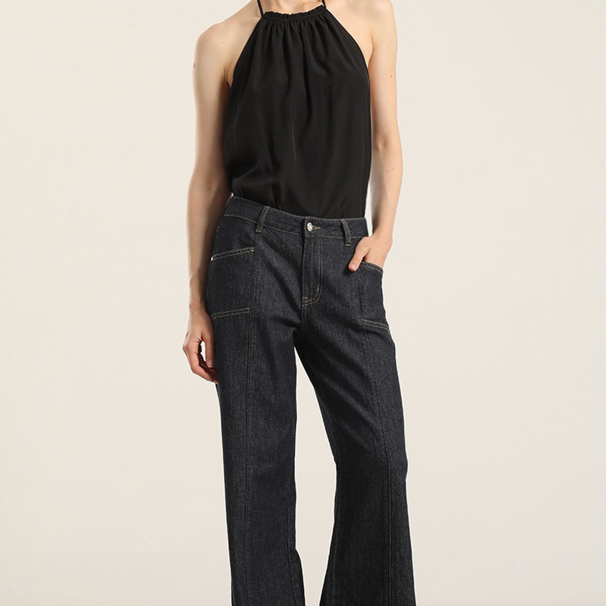 LIOLA - Jeans palazzo, tiro medio, indigo Liola