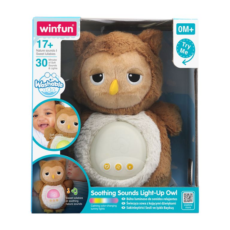 PELUCHE BUHO LUCES Y SONIDOS RELAJANTES