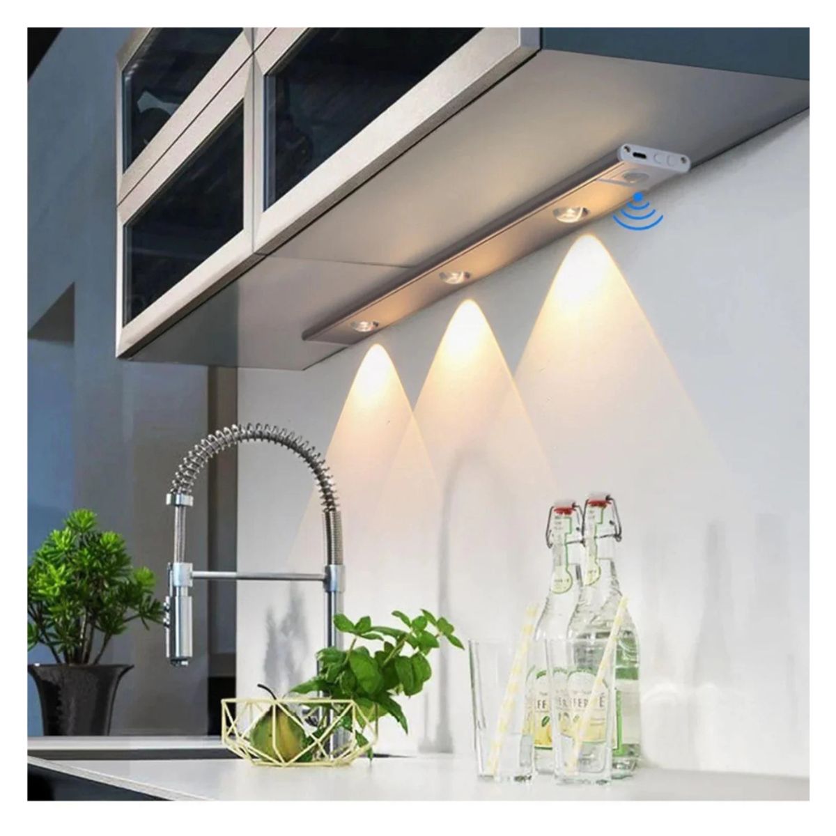 GENERICO - Barra con Sensor Inalámbrica 50 cm - Luz Cálida o Fría o Neutra / USB