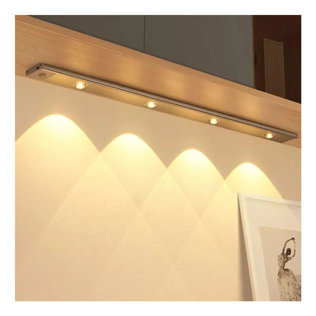 GENERICO - Barra con Sensor Inalámbrica 50 cm - Luz Cálida o Fría o Neutra / USB