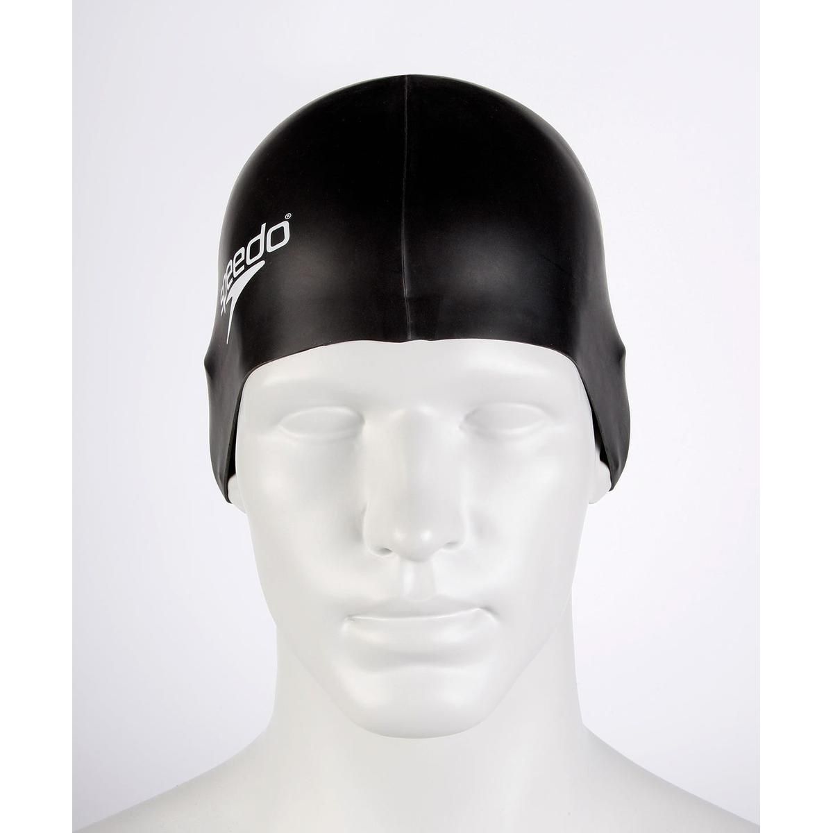 SPEEDO - Gorro de Natación Plain Flat Silicona Negro Speedo