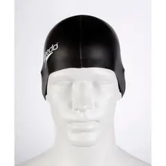 SPEEDO - Gorro de Natación Plain Flat Silicona Negro