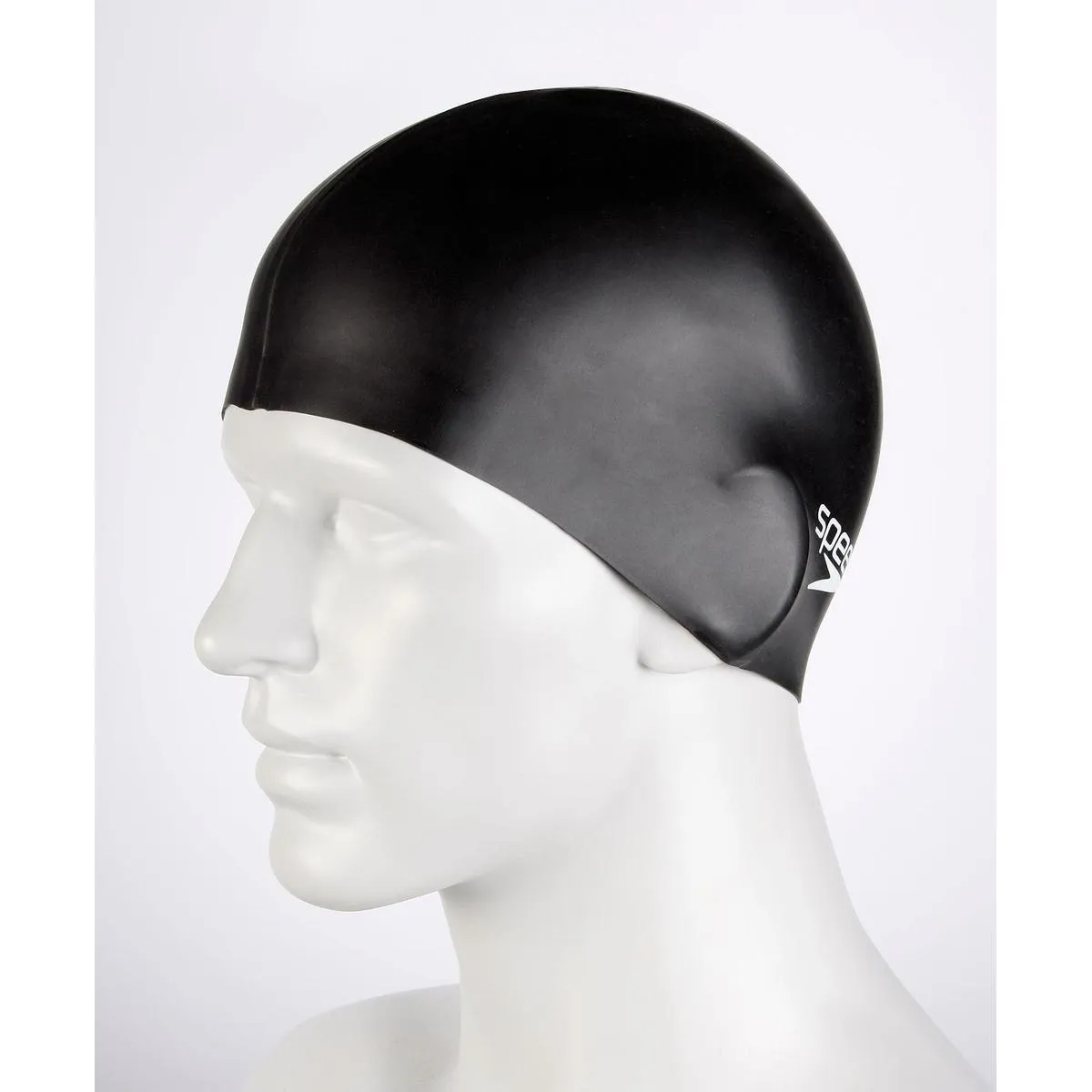 SPEEDO - Gorro de Natación Plain Flat Silicona Negro Speedo