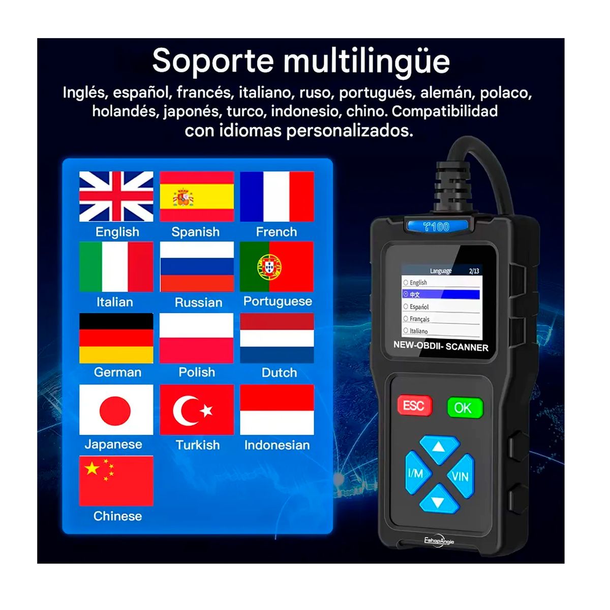 OFERTABKN - Escaner Automotriz Obd2 T100 Lector De Codigos Multimarca