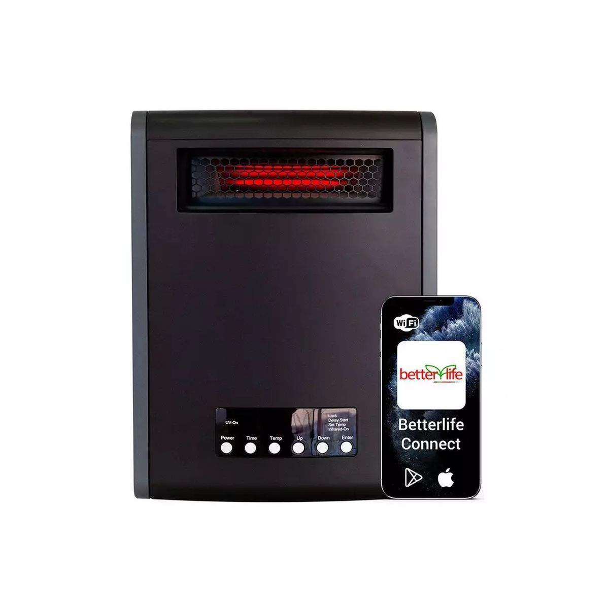 BETTERLIFE - Estufa Eléctrica Infrarroja UV 100 m2 WiFi