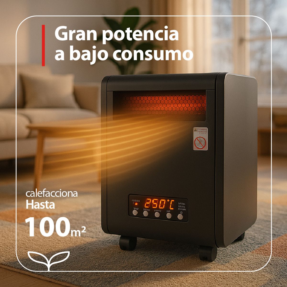 BETTERLIFE - Estufa Eléctrica Infrarroja UV 100 m2 WiFi