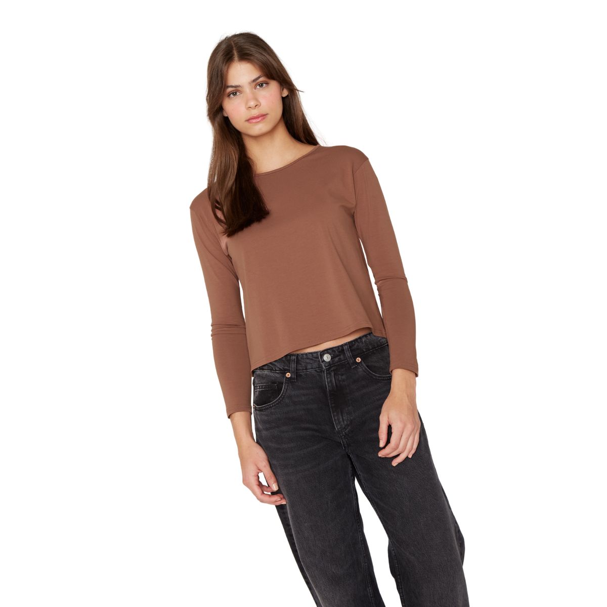 JACINTA TIENDA - Polera Clara II café Jacinta Tienda