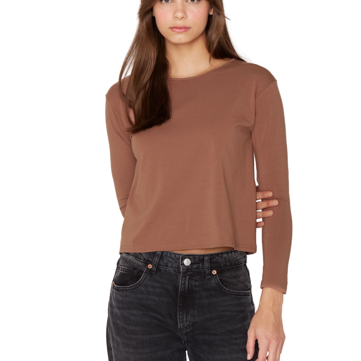 JACINTA TIENDA - Polera Clara II café Jacinta Tienda