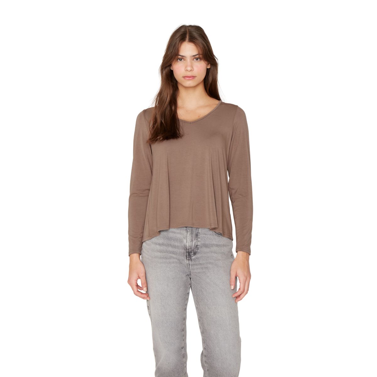 JACINTA TIENDA - Polera Frida III café Jacinta Tienda