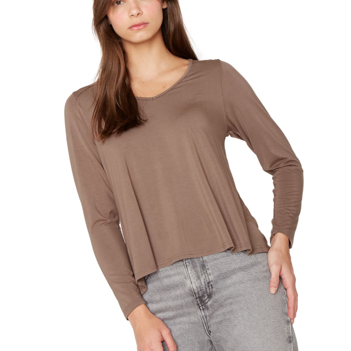 JACINTA TIENDA - Polera Frida III café Jacinta Tienda