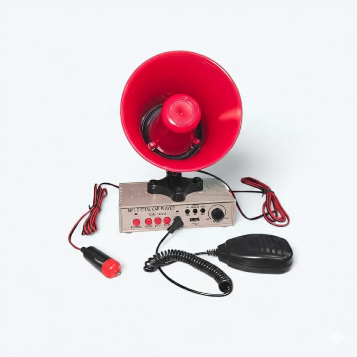 GENERICO - Megáfono Auto Megafono MP3 200W 12V USB Grabador Micrófono 50km