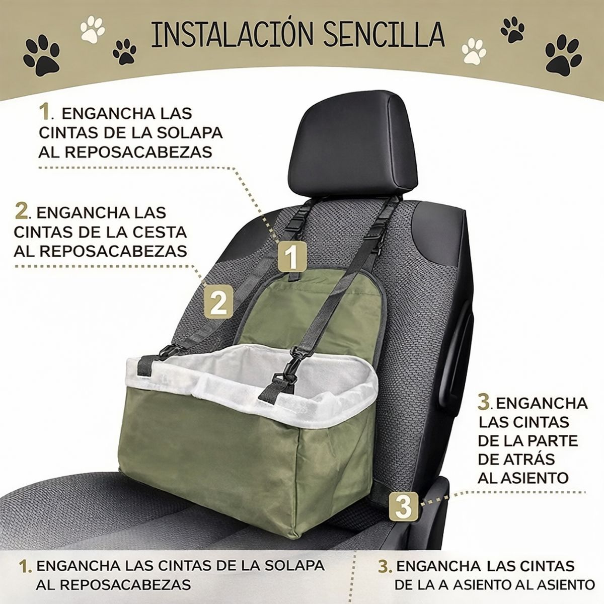 MOVI - Asiento de Auto para Mascotas  Viajes seguros, cómodos y sin estrés