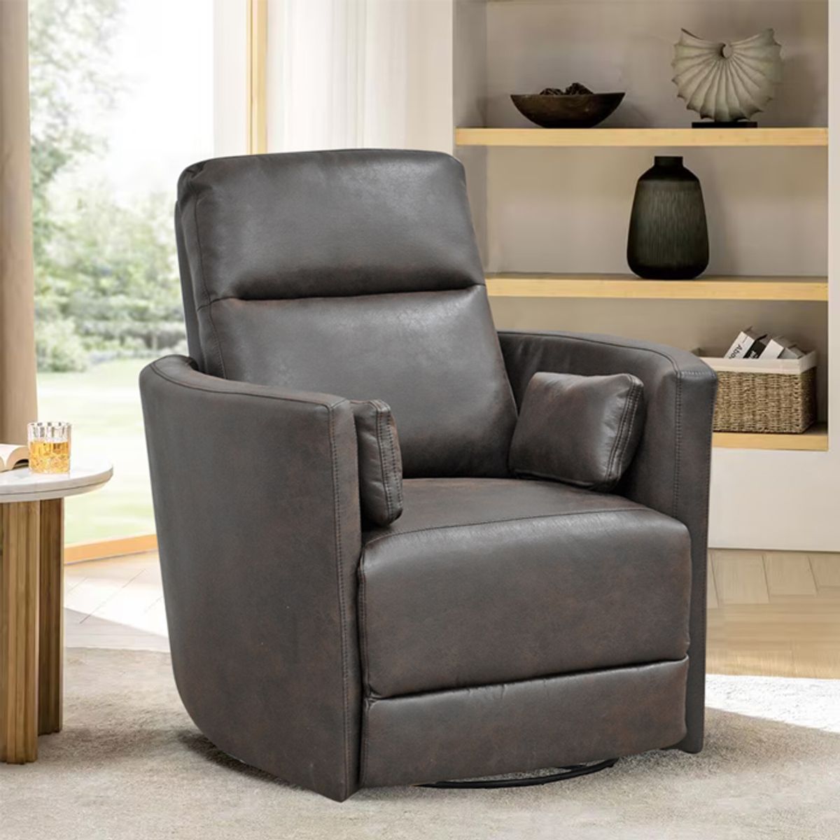 MSA MUEBLES SANTA ANA - Reclinable Giratorio Kennedy Café