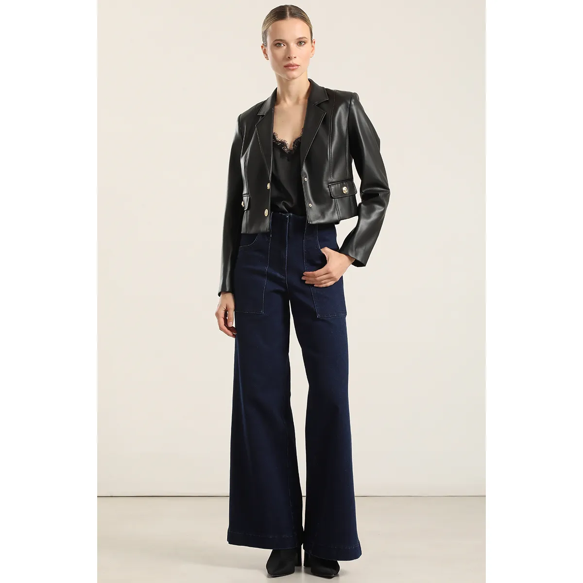 LIOLA - Jeans palazzo, tiro medio, azul Liola
