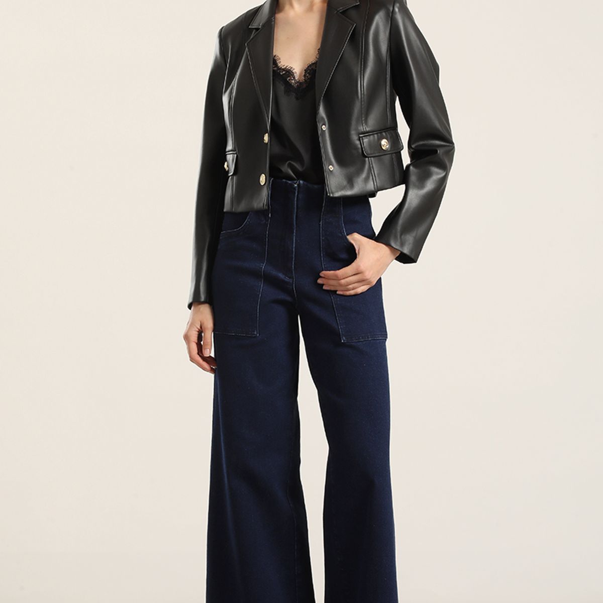 LIOLA - Jeans palazzo, tiro medio, azul Liola