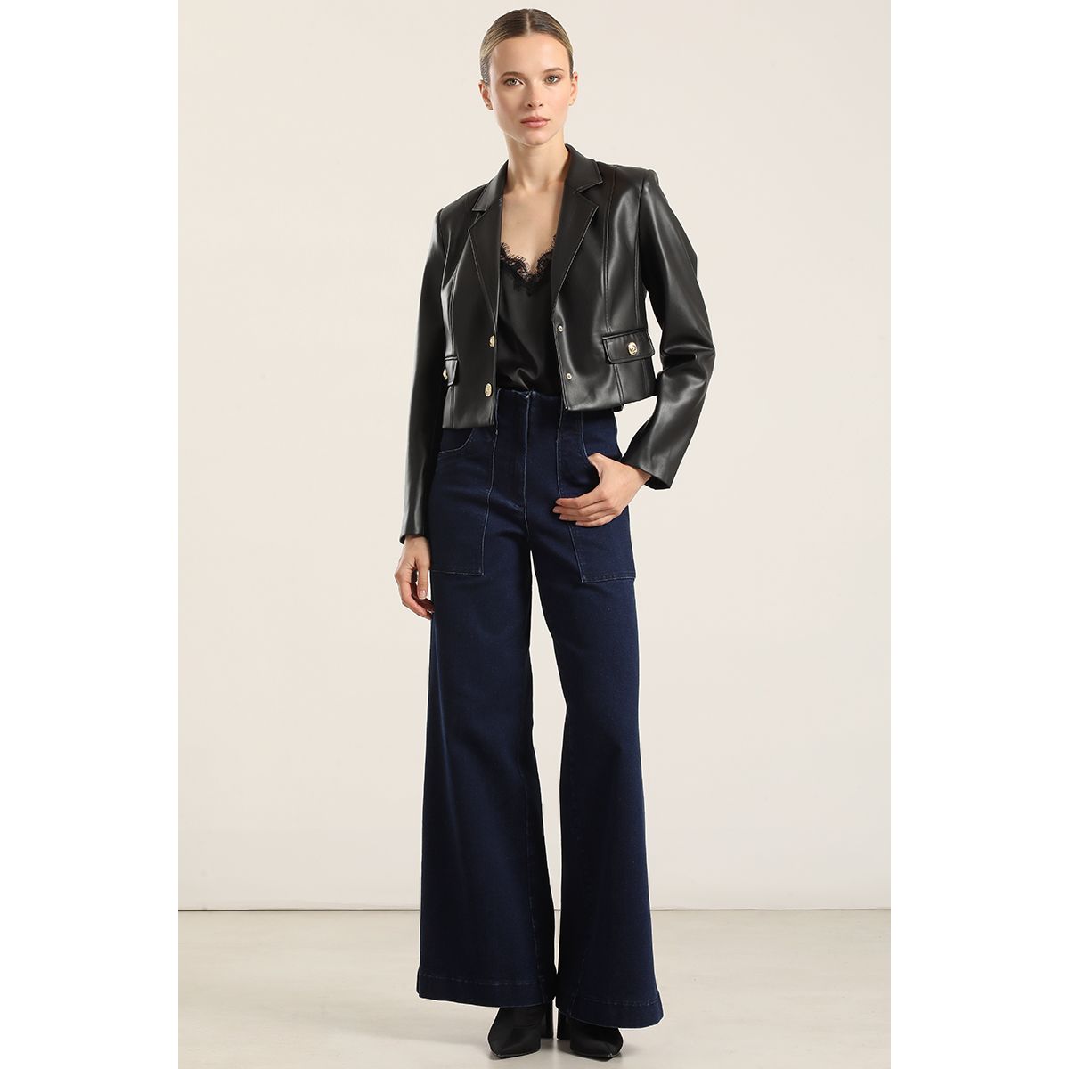 LIOLA - Jeans palazzo, tiro medio, azul Liola