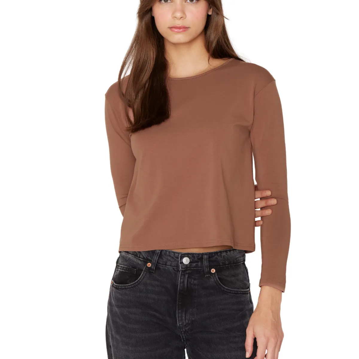 JACINTA TIENDA - Polera Clara II café Jacinta Tienda
