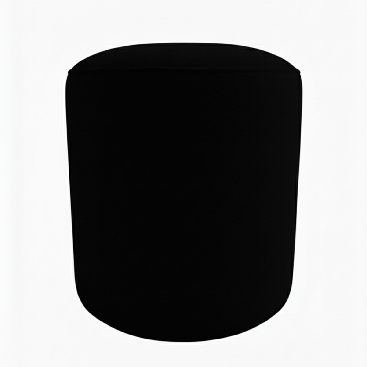 MUEBLES NEW - PUFF REDONDO NEGRO FELPA