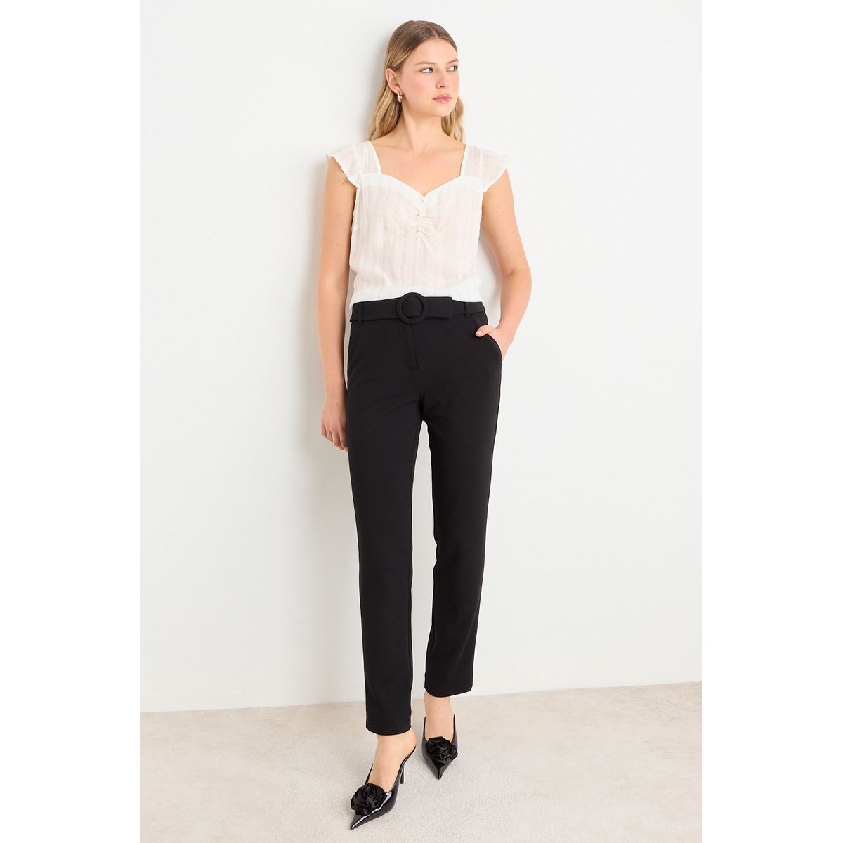 ASH - Pantalon Liso Mujer Negro Ash