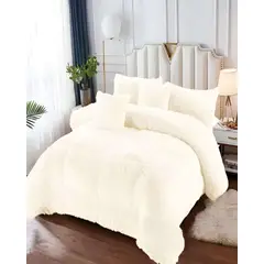 GENERICO - PLUMON PELUDO CON CHIPORRO PLAZA Y MEDIA 180X200CM BLANCO INVIERNO