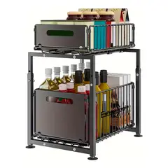 OFERTABKN - Estante Organizador Multiuso Deslizante Cocina Baño 2 Pisos