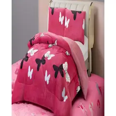 GENERICO - PLUMON PLUSH CON CHIPORRO PLAZA Y MEDIA 180X200CM ROSA C13