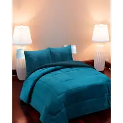 GENERICO - PLUMON CON CHIPORRO PLAZA Y MEDIA 180X200CM TURQUESA B13