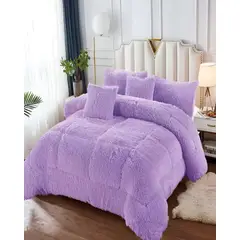 GENERICO - PLUMON PELUDO CON CHIPORRO 2 PLAZAS 230X250CM LILA
