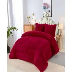 GENERICO - PLUMON PELUDO CON CHIPORRO 2 PLAZAS 230X250CM BURDEO