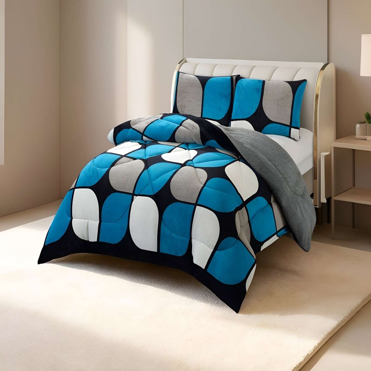 GENERICO - PLUMON PLUSH CON CHIPORRO 2 PLAZAS 230X250CM MULTICOLOR C3