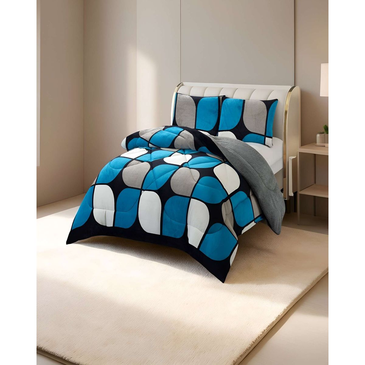 GENERICO - PLUMON PLUSH CON CHIPORRO 2 PLAZAS 230X250CM MULTICOLOR C3