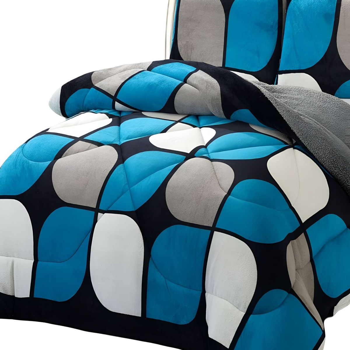 GENERICO - PLUMON PLUSH CON CHIPORRO 2 PLAZAS 230X250CM MULTICOLOR C3