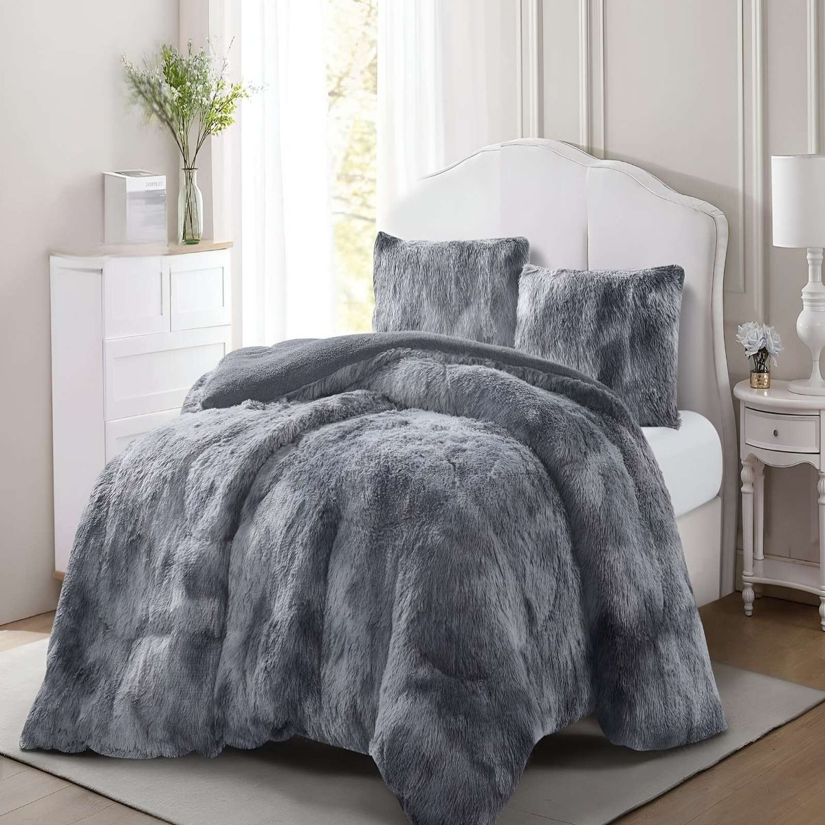 GENERICO - COBERTORES DE PELUDOS CON CHIPORRO 2 PLAZAS 230X250CM GRIS C