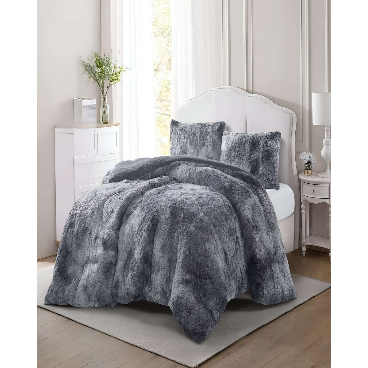 GENERICO - COBERTORES DE PELUDOS CON CHIPORRO 2 PLAZAS 230X250CM GRIS C