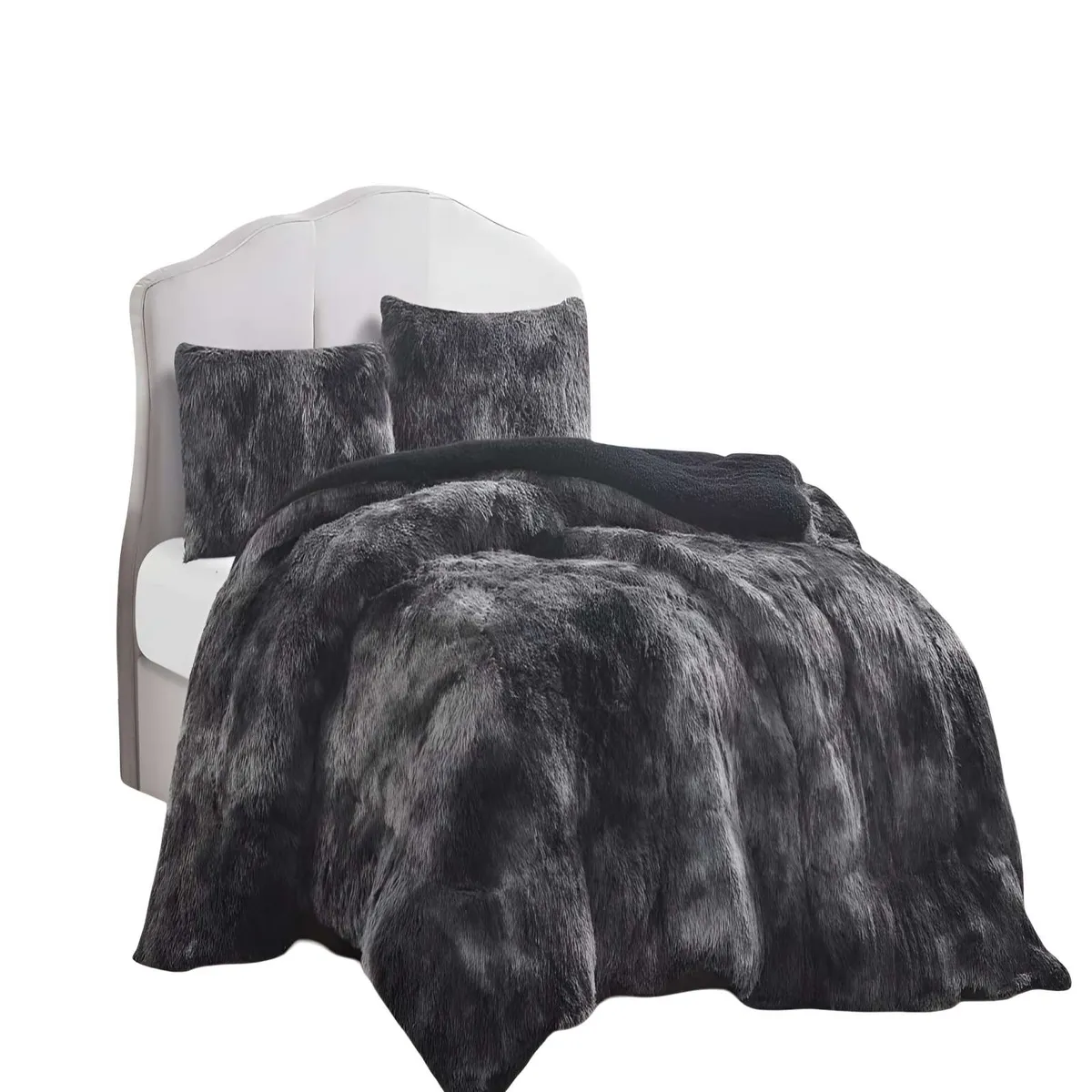 GENERICO - COBERTORES DE PELUDOS CON CHIPORRO 2 PLAZAS 230X250CM NEGRO1