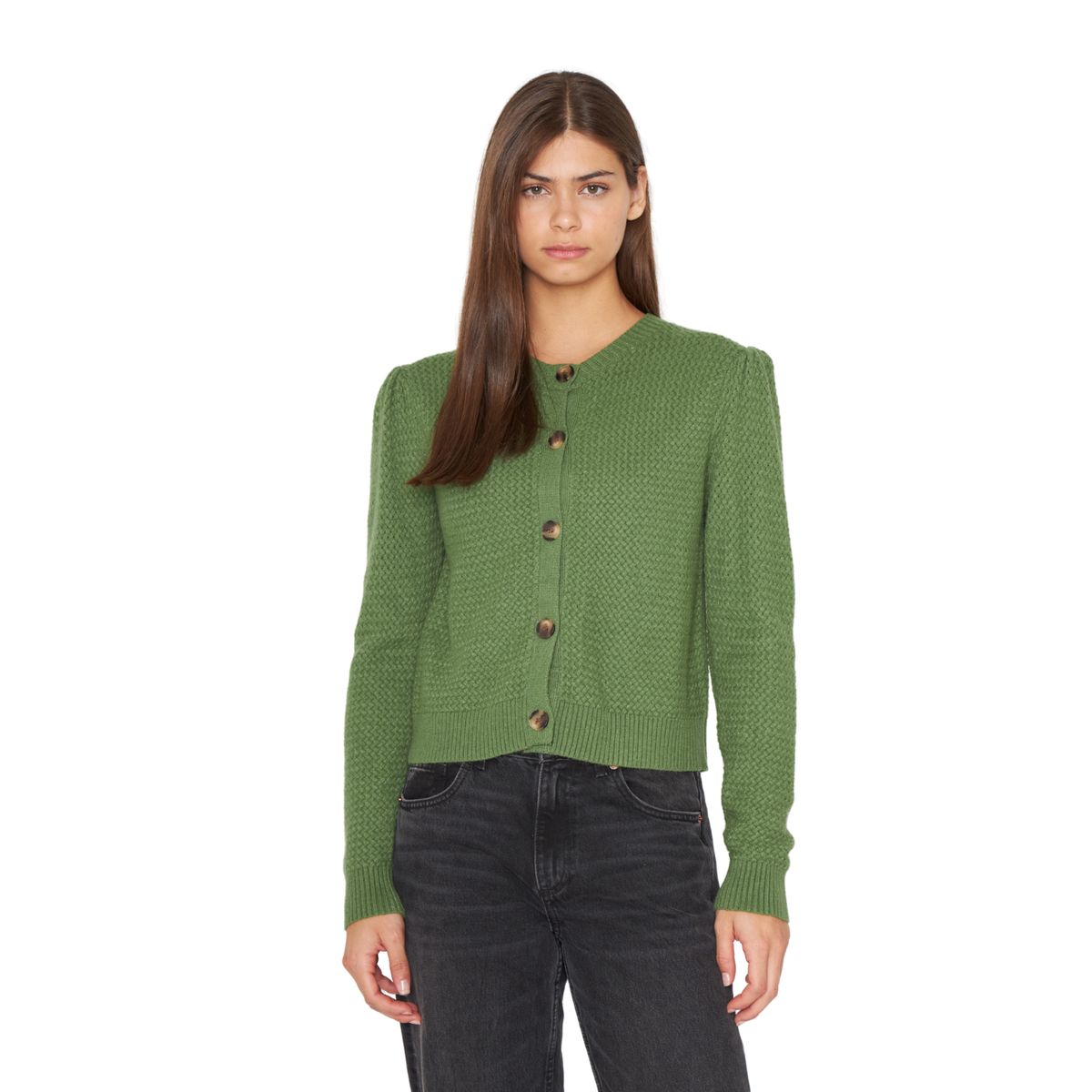 JACINTA TIENDA - Chaleco Panal verde Jacinta Tienda