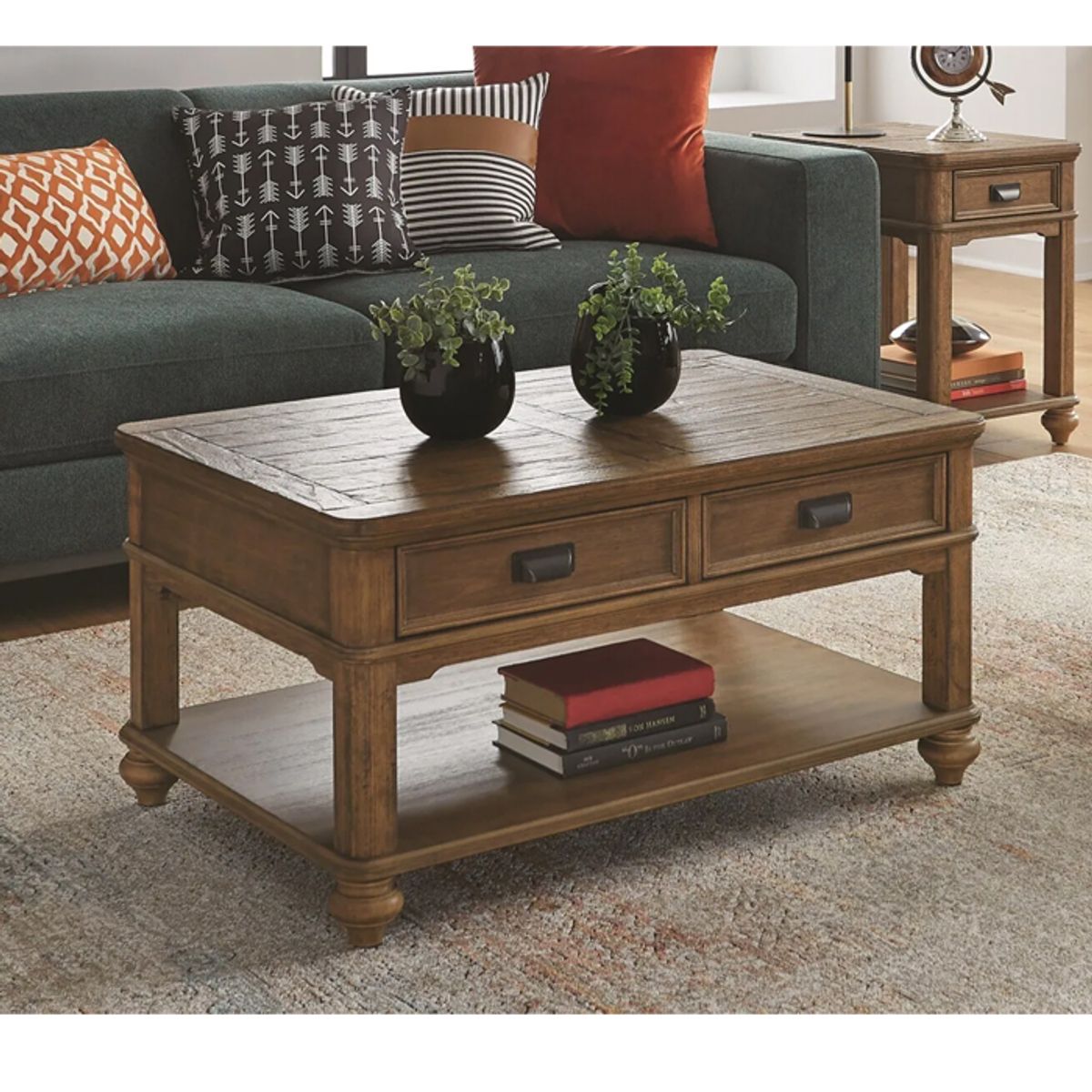 MSA MUEBLES SANTA ANA - Mesa de Centro Flynter Antique Brown