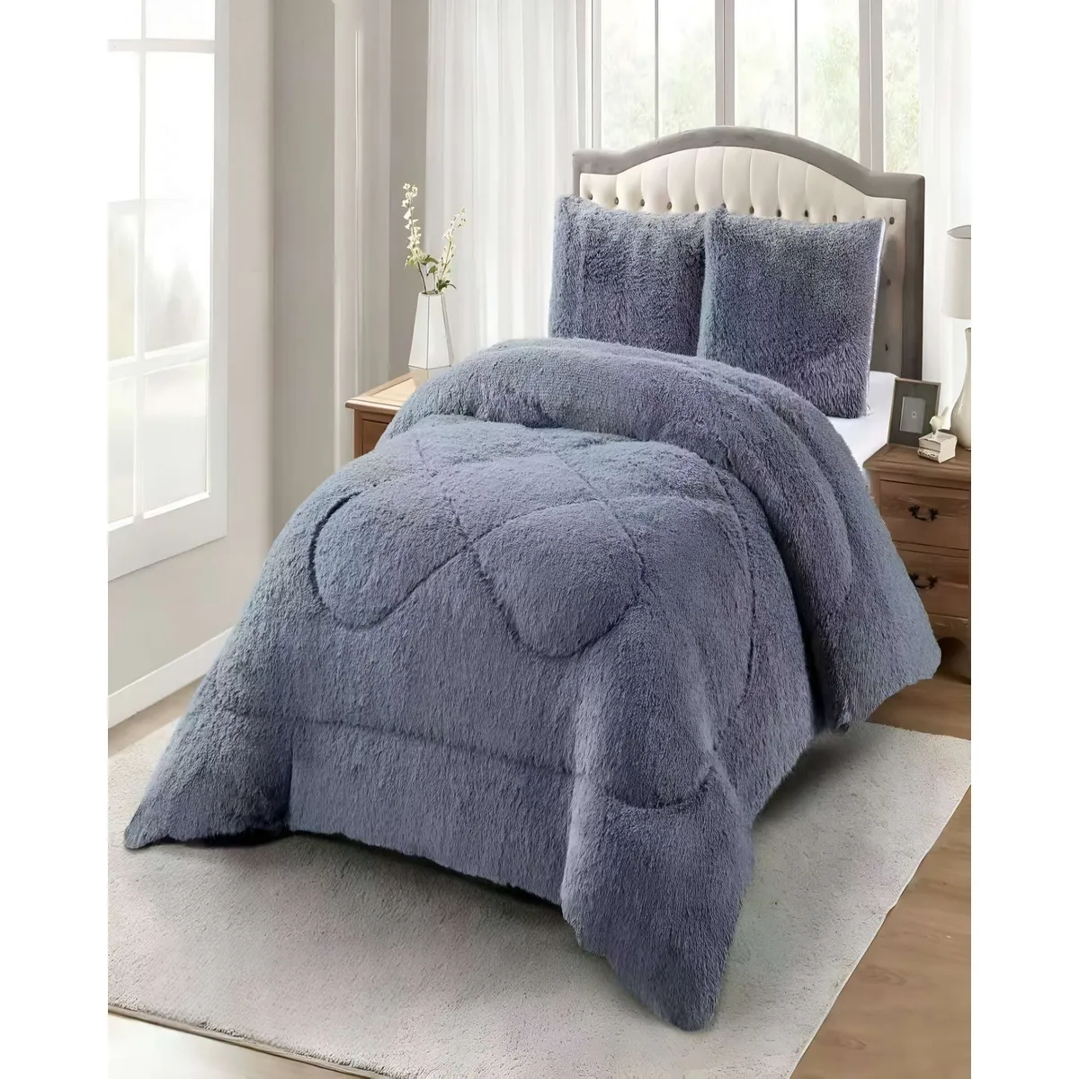 GENERICO - COBERTORES DE PELUDOS CON CHIPORRO KING 250X270CM GRIS O