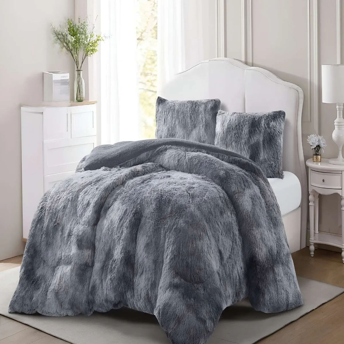 GENERICO - COBERTORES DE PELUDOS CON CHIPORRO KING 250X270CM GRIS C