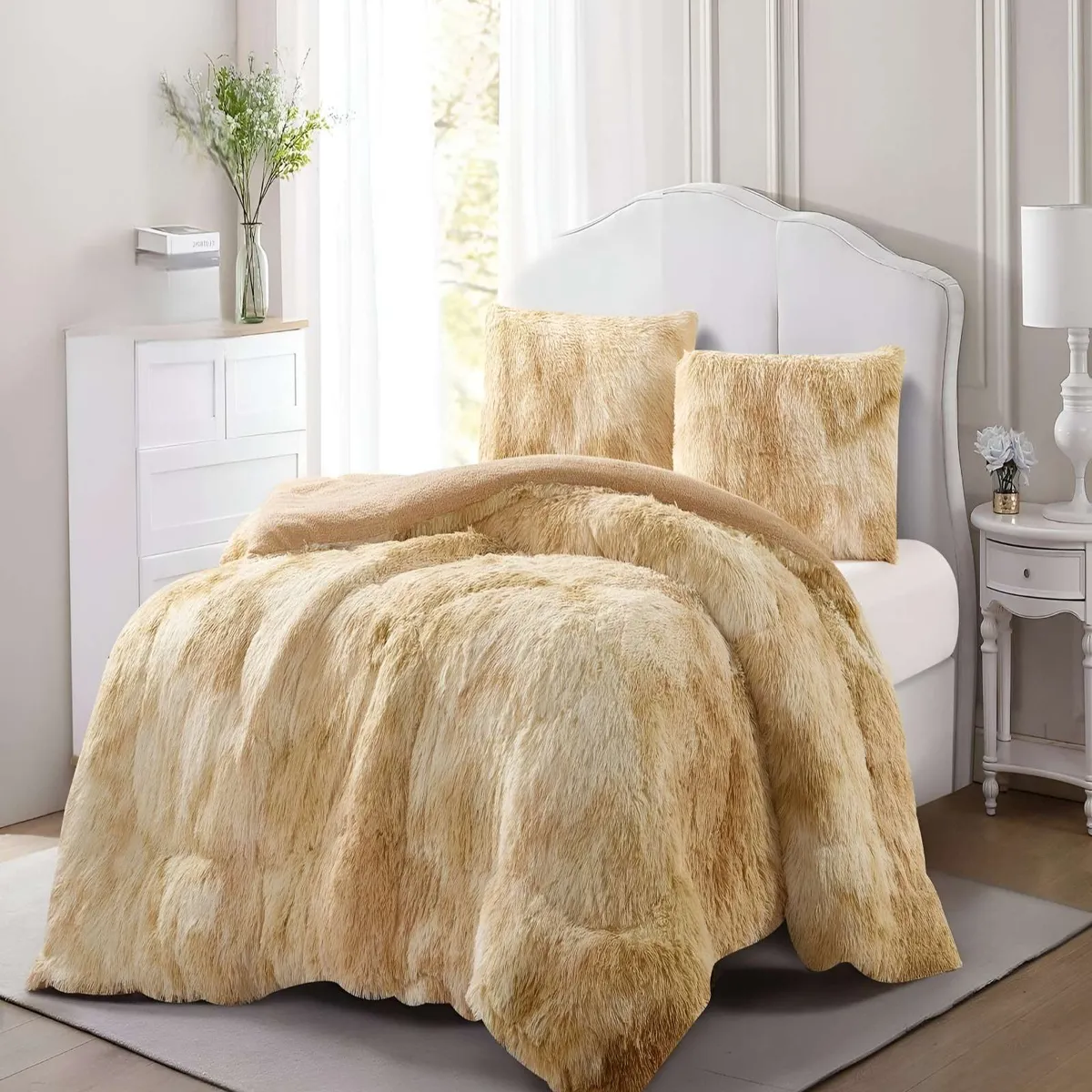 GENERICO - COBERTORES DE PELUDOS CON CHIPORRO KING 250X270CM BEIGE2_.