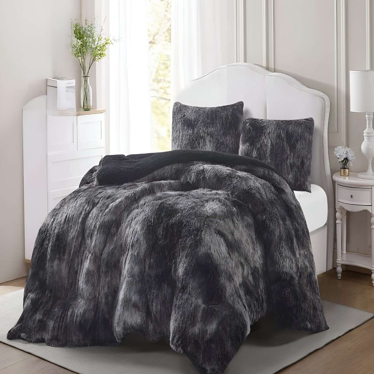 GENERICO - COBERTORES DE PELUDOS CON CHIPORRO KING 250X270CM NEGRO